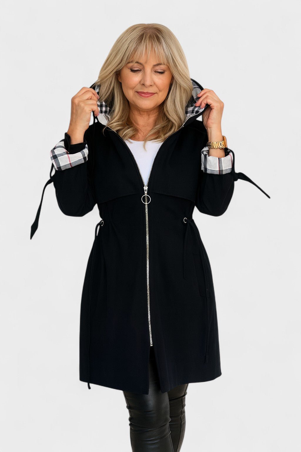 Orla | Zip-Front Hooded Coat