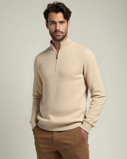 Oscar | Cream Half-Zip Jumper