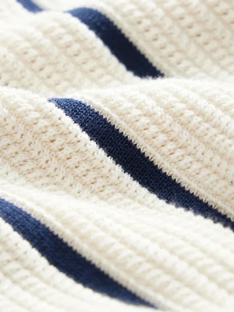Preston | Striped Button-Front Knit Polo
