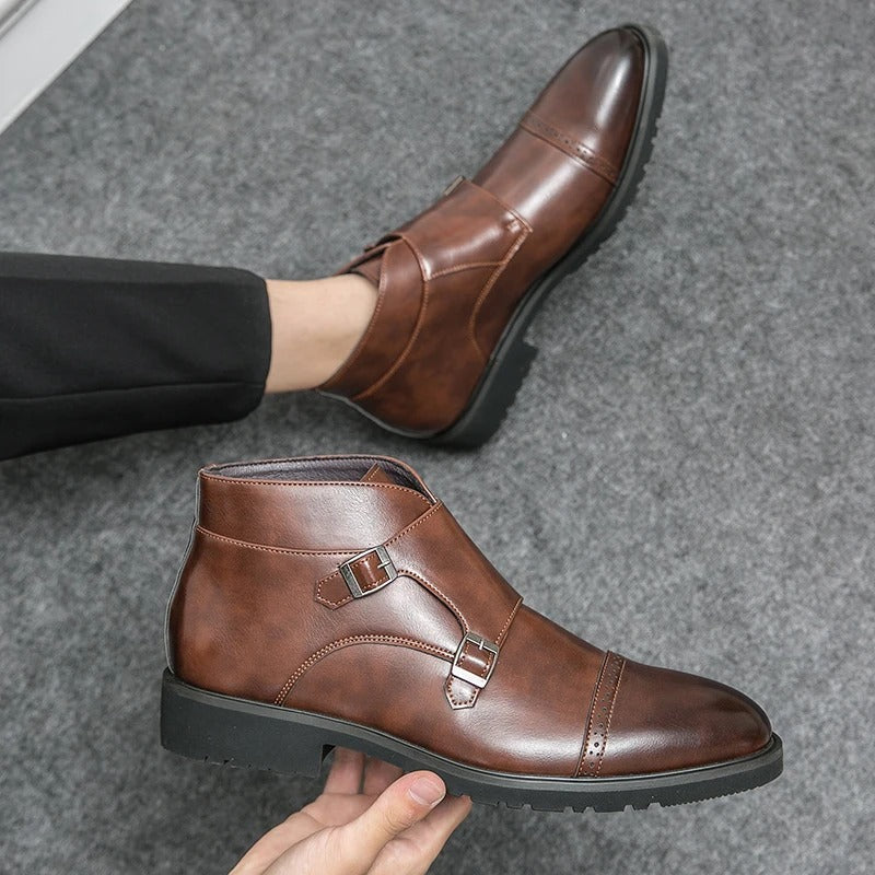 Rex | Brown Double Monk-Strap Boots