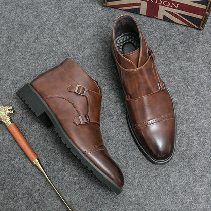 Rex | Brown Double Monk-Strap Boots