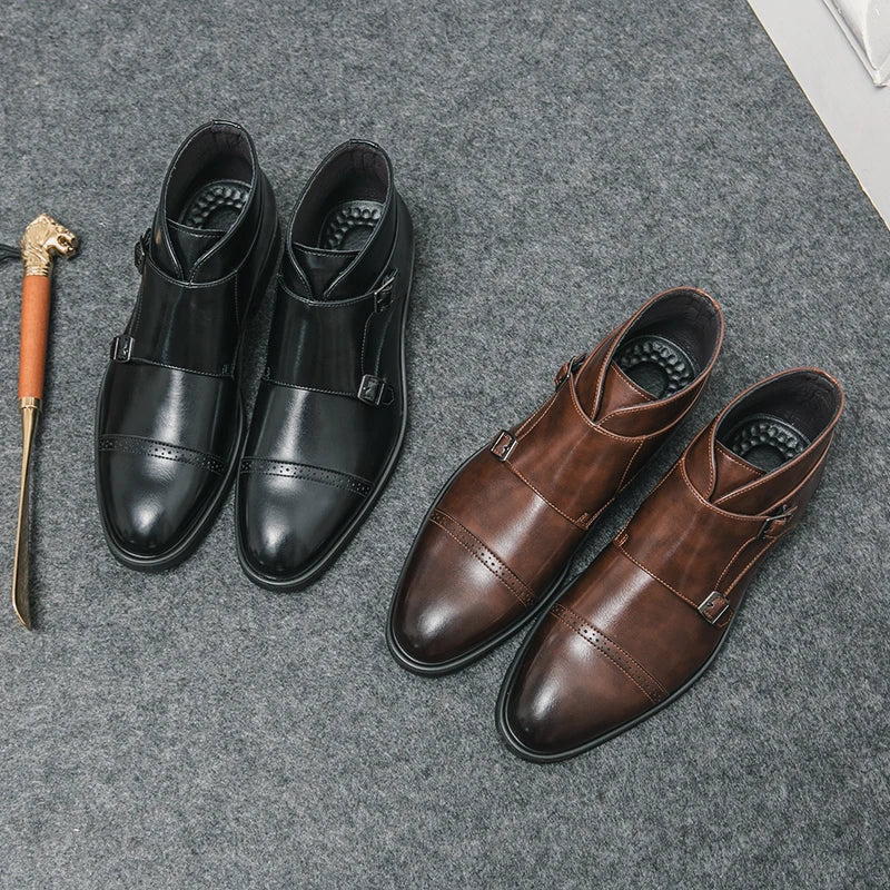 Rex | Brown Double Monk-Strap Boots