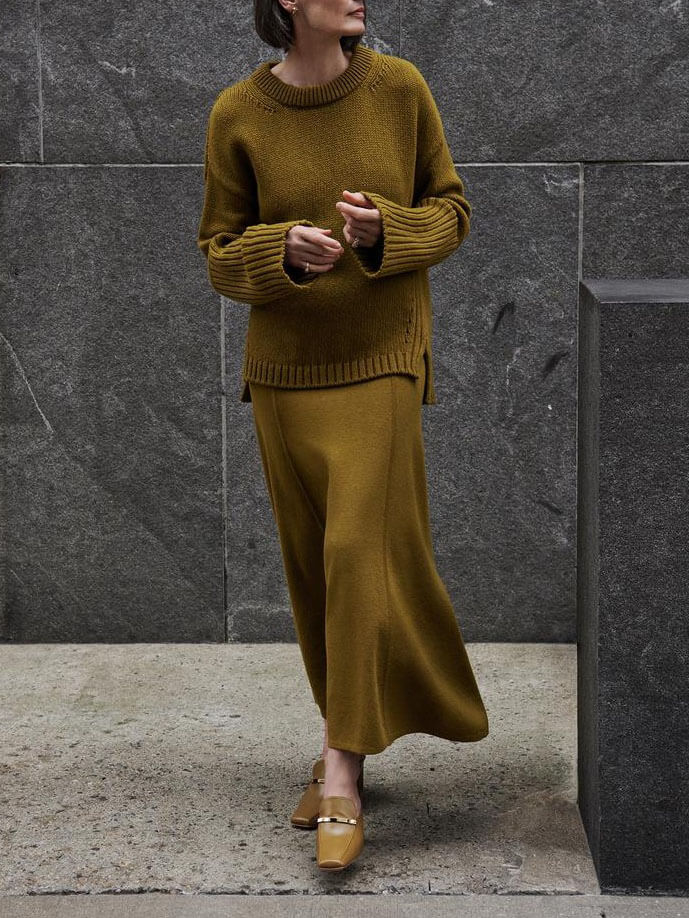 Patricia | Knit Jumper & Maxi Skirt Set