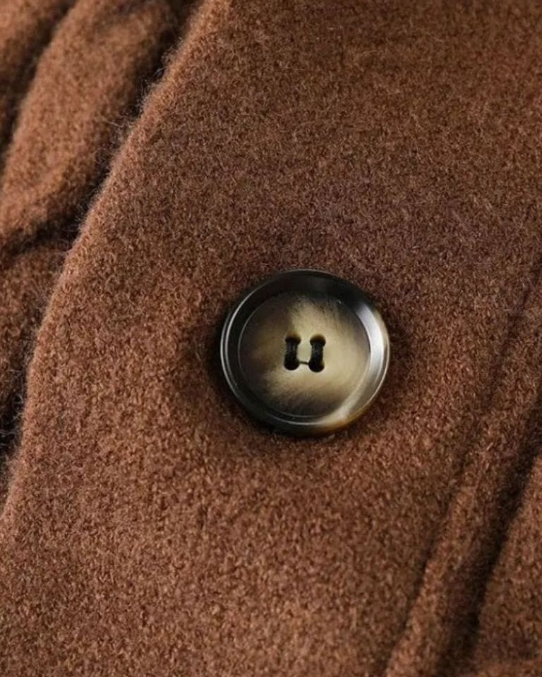 Patrick | Brown Cable-Knit Shawl Cardigan