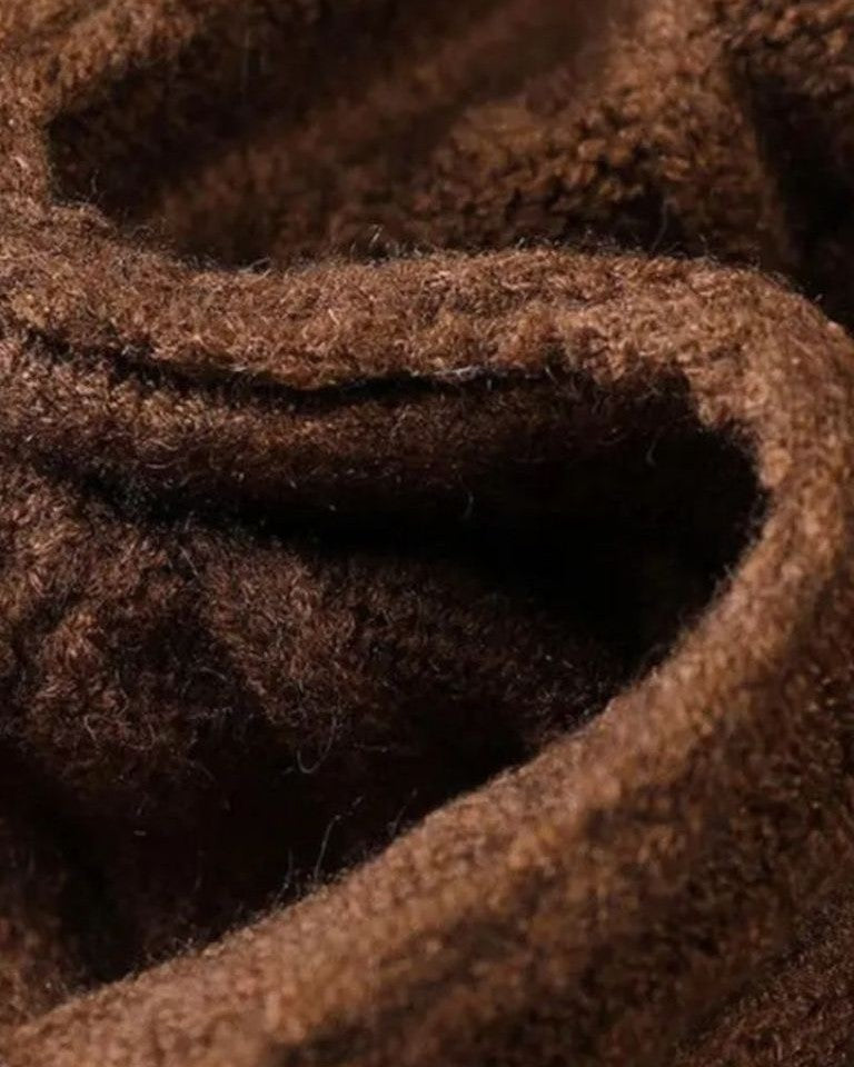 Patrick | Brown Cable-Knit Shawl Cardigan