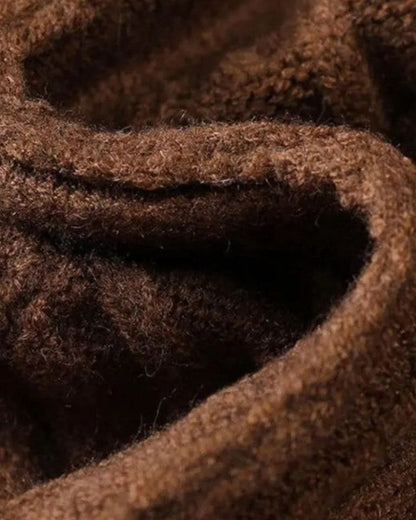 Patrick | Brown Cable-Knit Shawl Cardigan