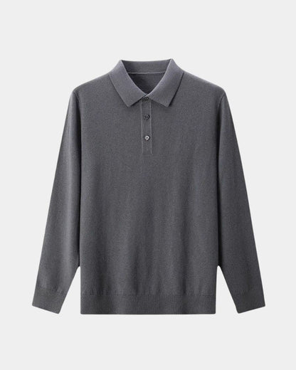 Patrick | Grey Long-Sleeve Polo Shirt