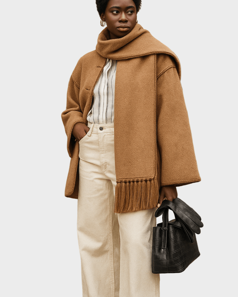 Pauline | Camel Scarf Coat