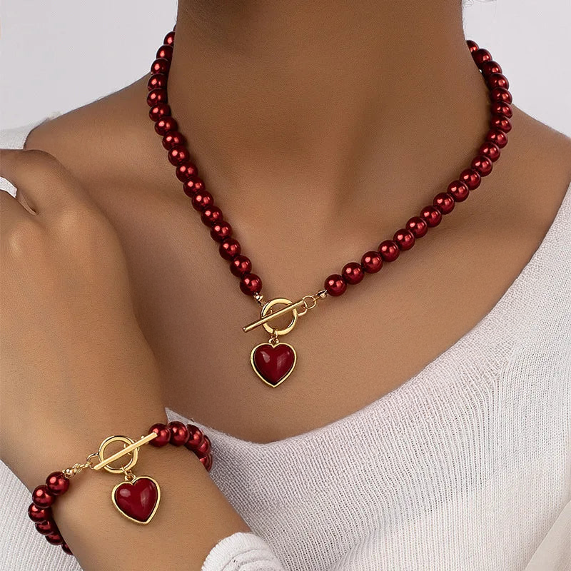 Aurelia | Beaded Heart Jewellery Set