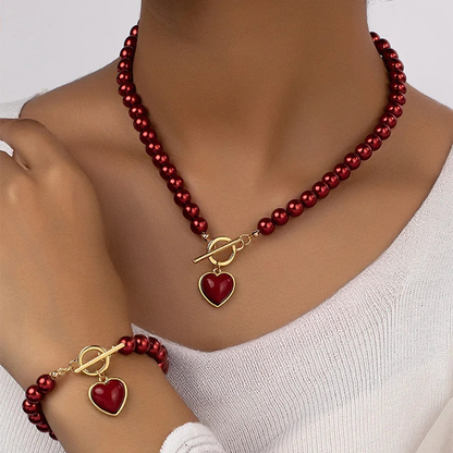 Aurelia | Beaded Heart Jewellery Set