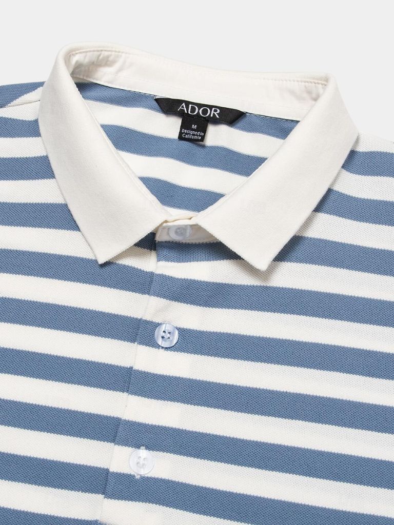 Percival | Blue Striped Polo Shirt