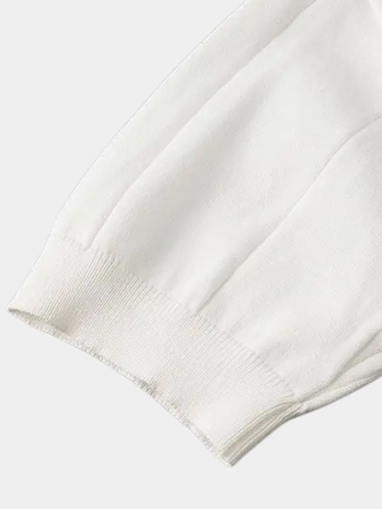 Peter | Blue Textured Open-Collar Polo