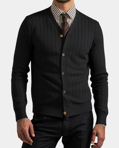 Peter | Black Button Knit Cardigan