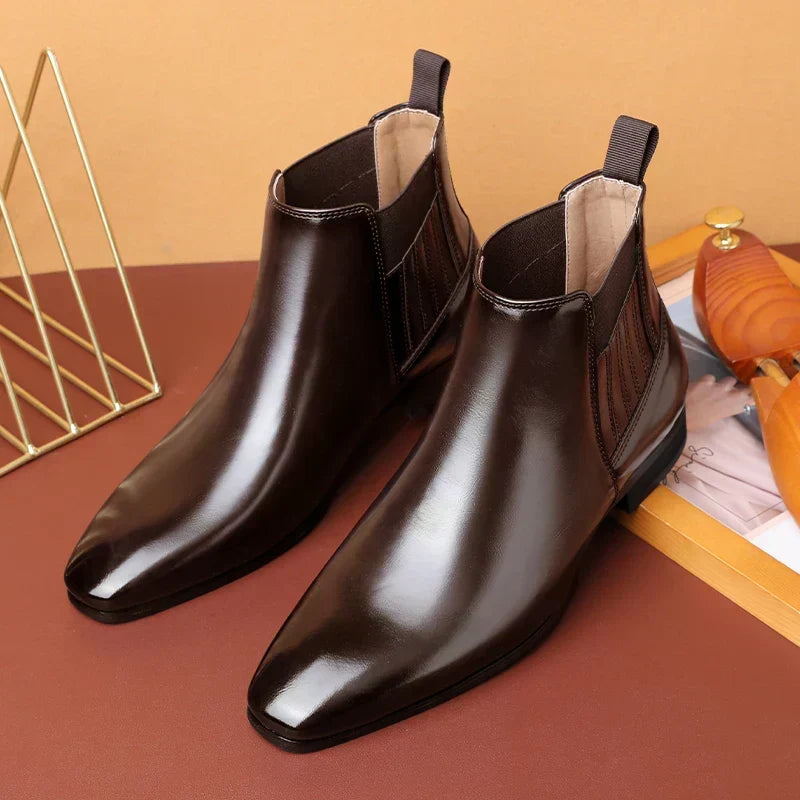 Piers | Dark Brown Chelsea Boots