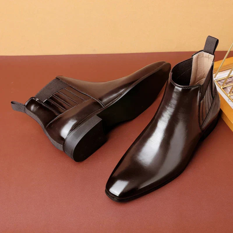 Piers | Dark Brown Chelsea Boots
