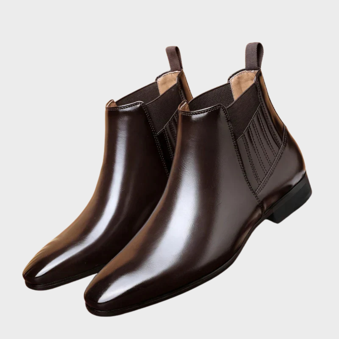 Piers | Dark Brown Chelsea Boots