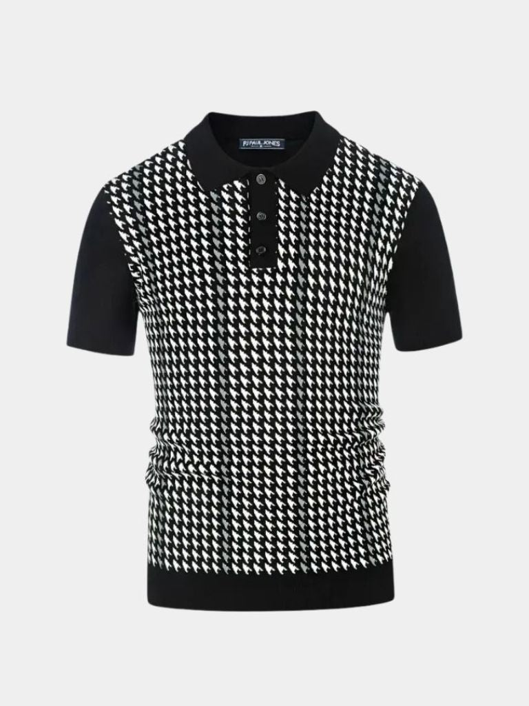 Philip | Brown Patterned Knit Polo