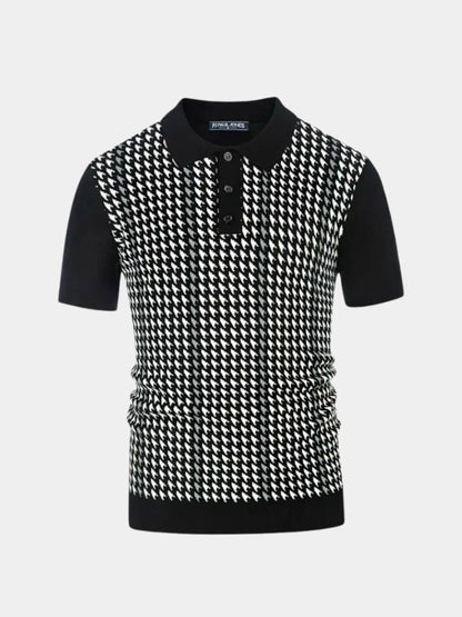 Philip | Brown Patterned Knit Polo