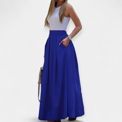 Phoebe | Pink Wide-Leg Maxi Skirt