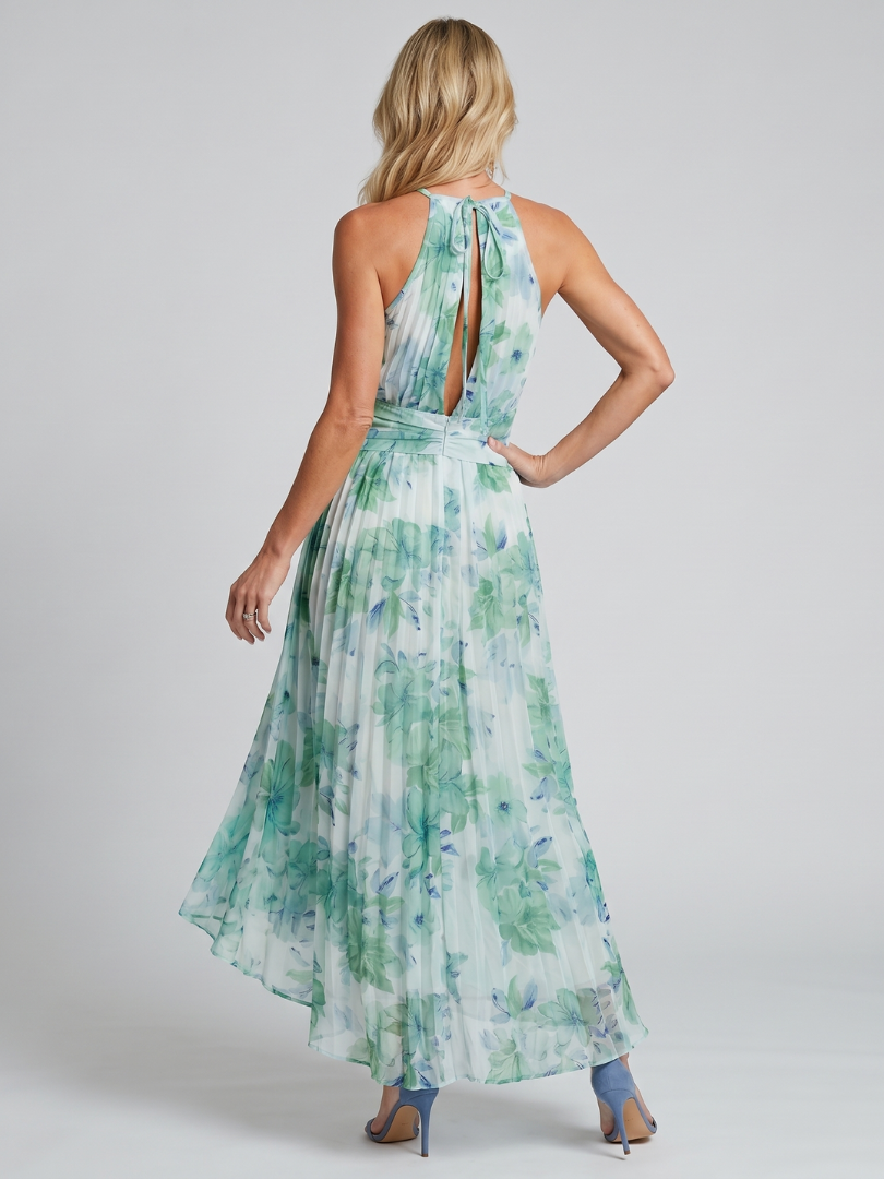 Valerie | Mint Watercolour Floral Midi Dress