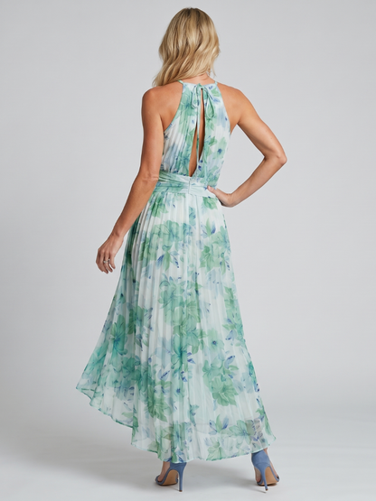 Valerie | Mint Watercolour Floral Midi Dress