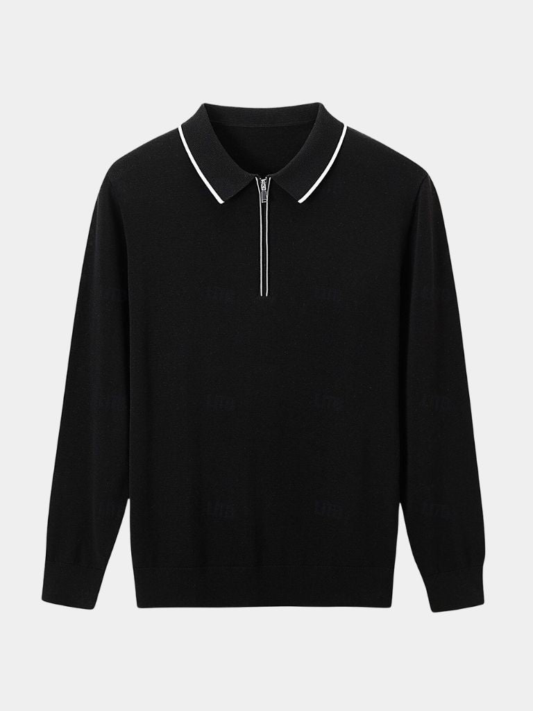 Percy | Long-Sleeve Zip Polo Shirt