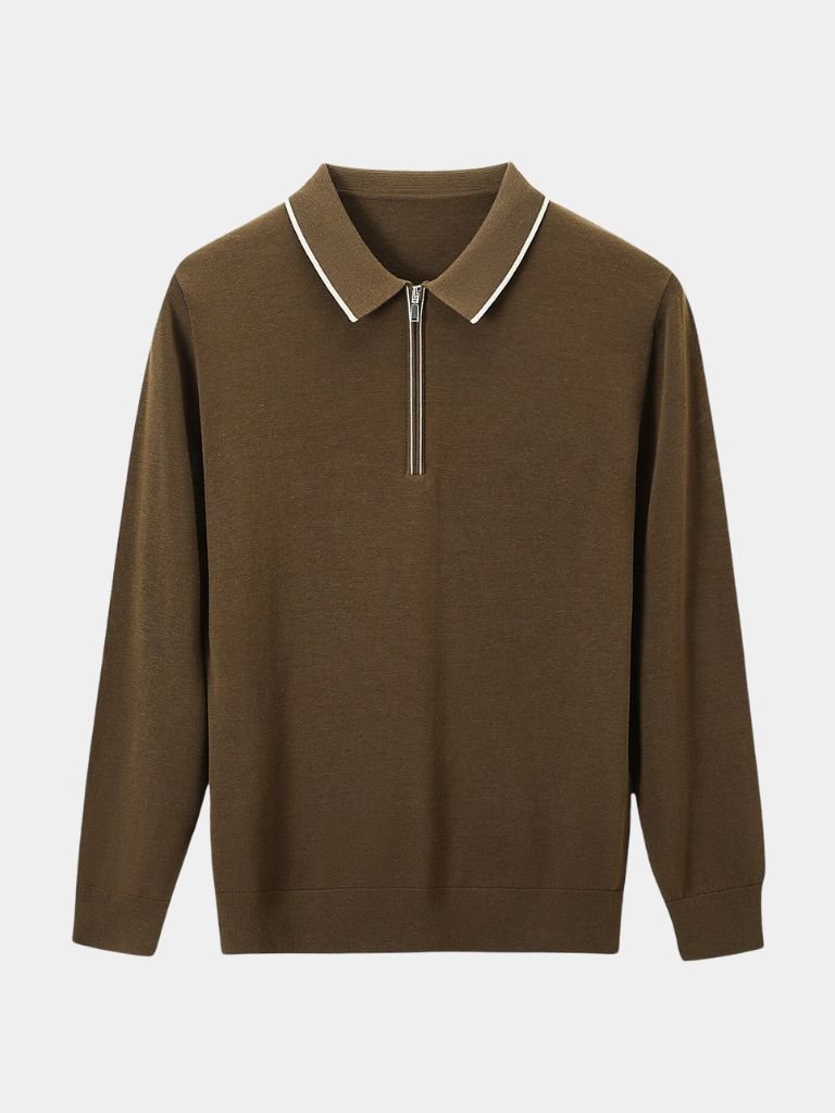 Percy | Long-Sleeve Zip Polo Shirt