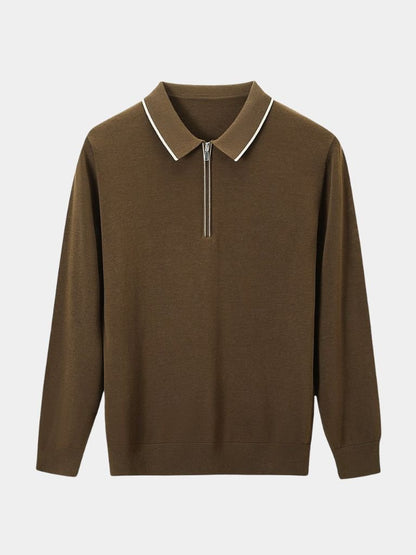 Percy | Long-Sleeve Zip Polo Shirt