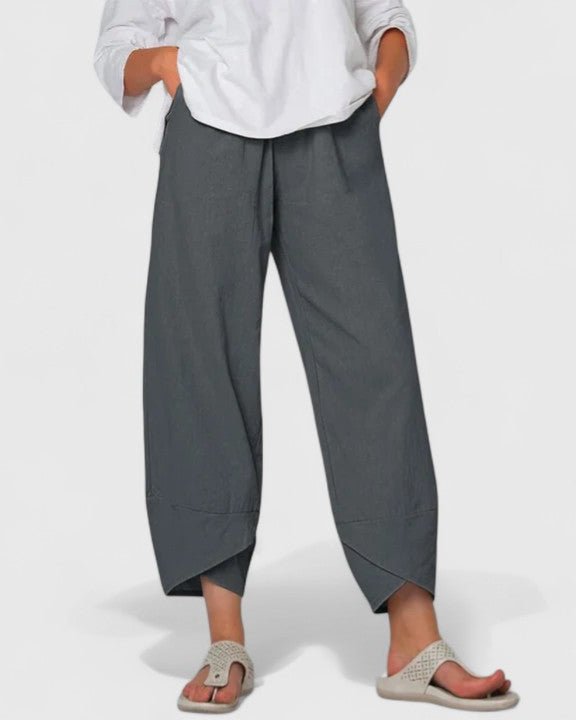 Primrose | Charcoal Cropped Barrel Trousers