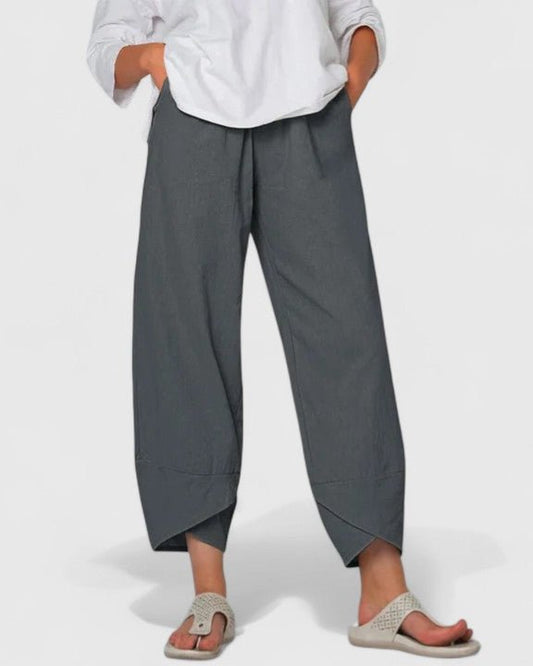 Primrose | Charcoal Cropped Barrel Trousers
