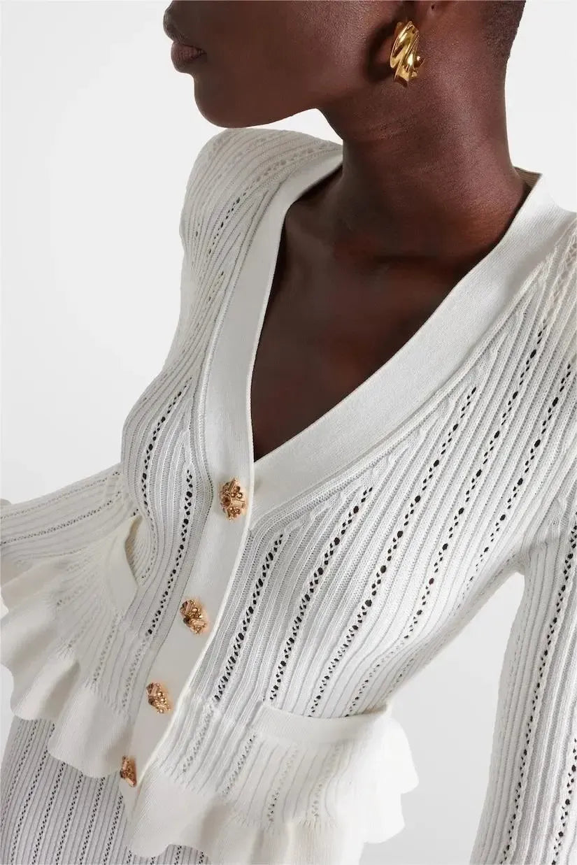 Prudence | Ribbed Peplum Top & Skirt Set