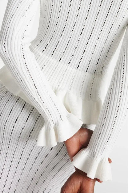 Prudence | Ribbed Peplum Top & Skirt Set