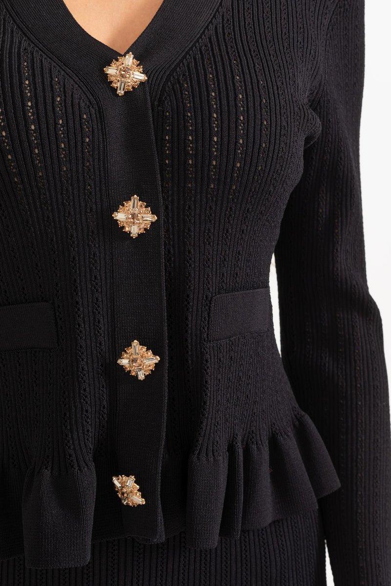 Prudence | Ribbed Peplum Top & Skirt Set