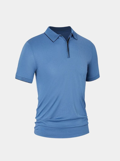 Ross | Blue Quarter-Zip Polo