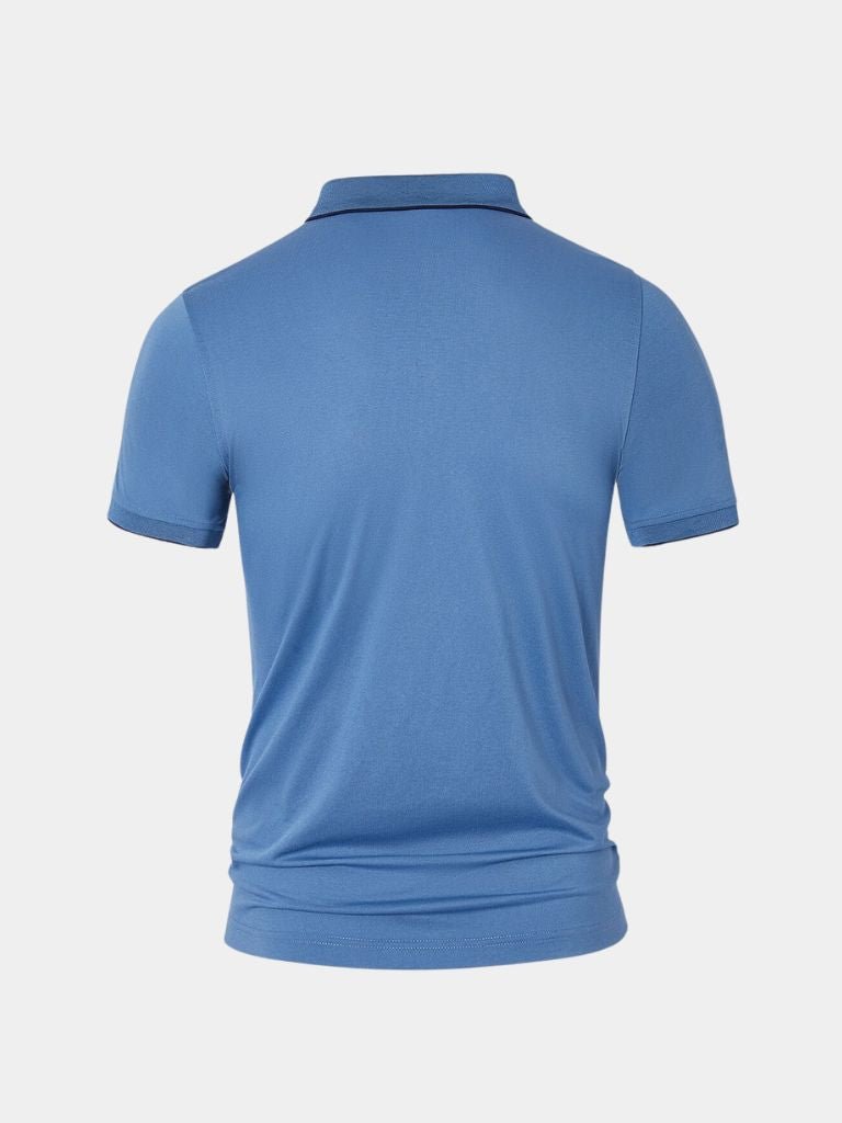 Ross | Blue Quarter-Zip Polo