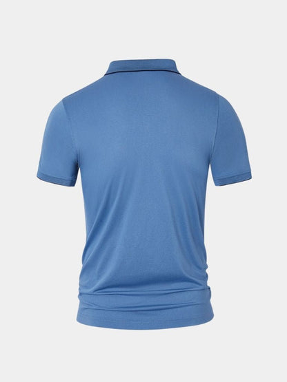 Ross | Blue Quarter-Zip Polo
