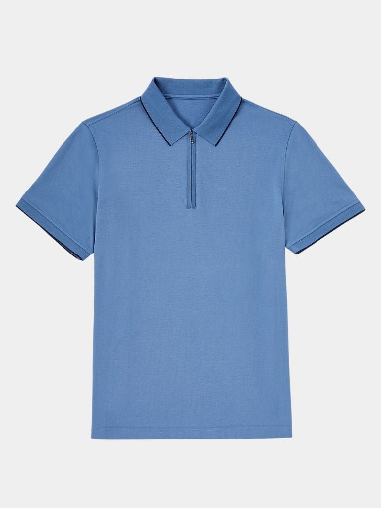 Ross | Blue Quarter-Zip Polo
