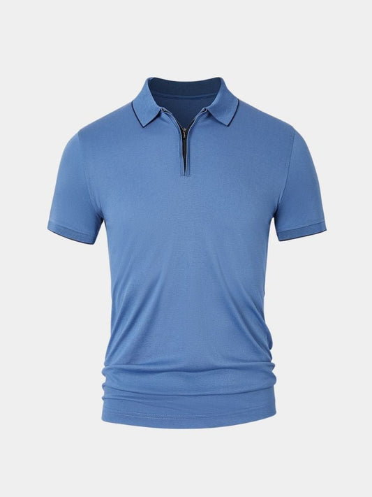Ross | Blue Quarter-Zip Polo