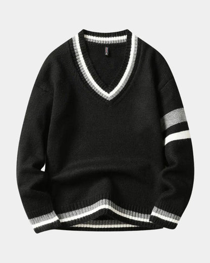 Ross | Black V-Neck Jumper