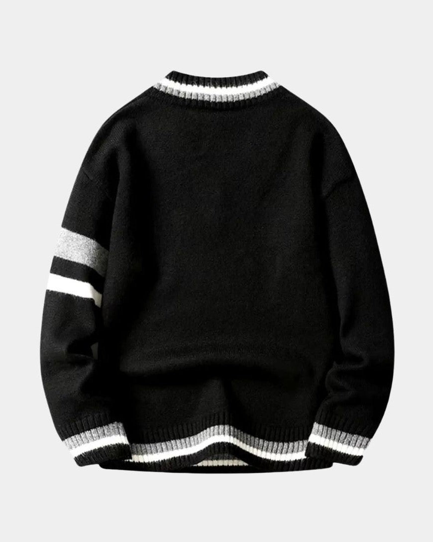 Ross | Black V-Neck Jumper