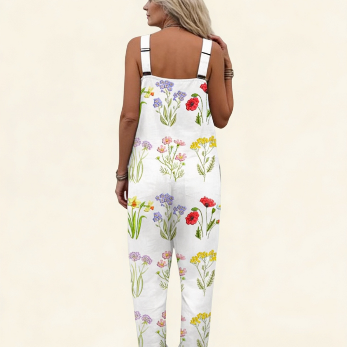 Katherine | Ivory Wildflower Dungarees