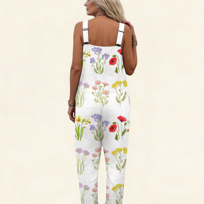 Katherine | Ivory Wildflower Dungarees