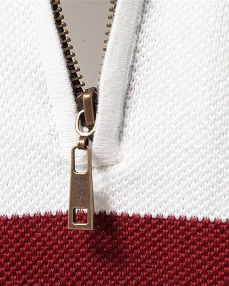 Rhys | Colour-Block Half-Zip Jumper