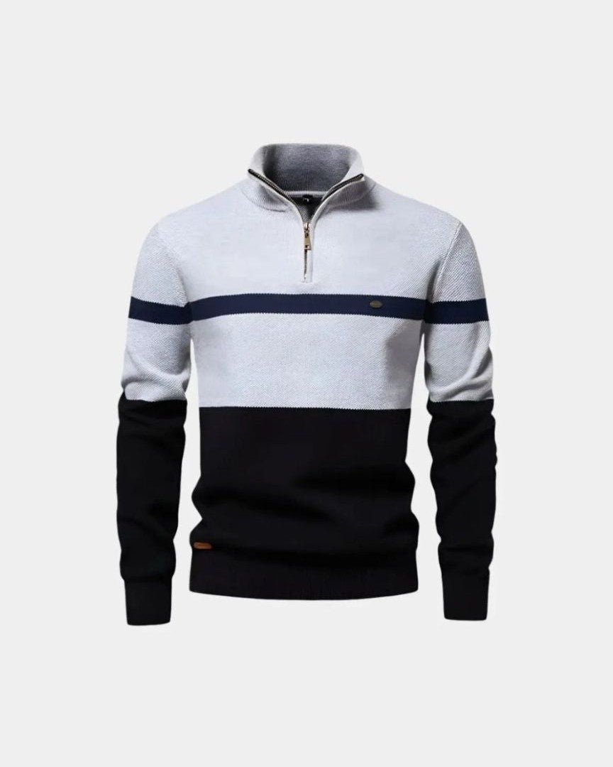 Rhys | Colour-Block Half-Zip Jumper