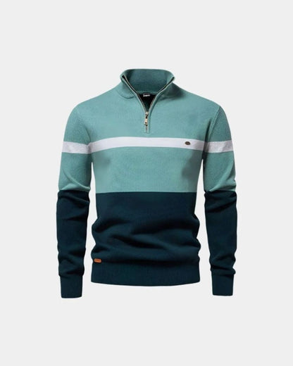 Rhys | Colour-Block Half-Zip Jumper