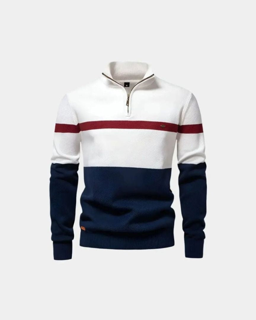 Rhys | Colour-Block Half-Zip Jumper