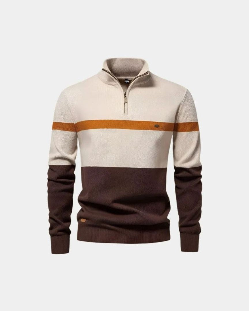 Rhys | Colour-Block Half-Zip Jumper