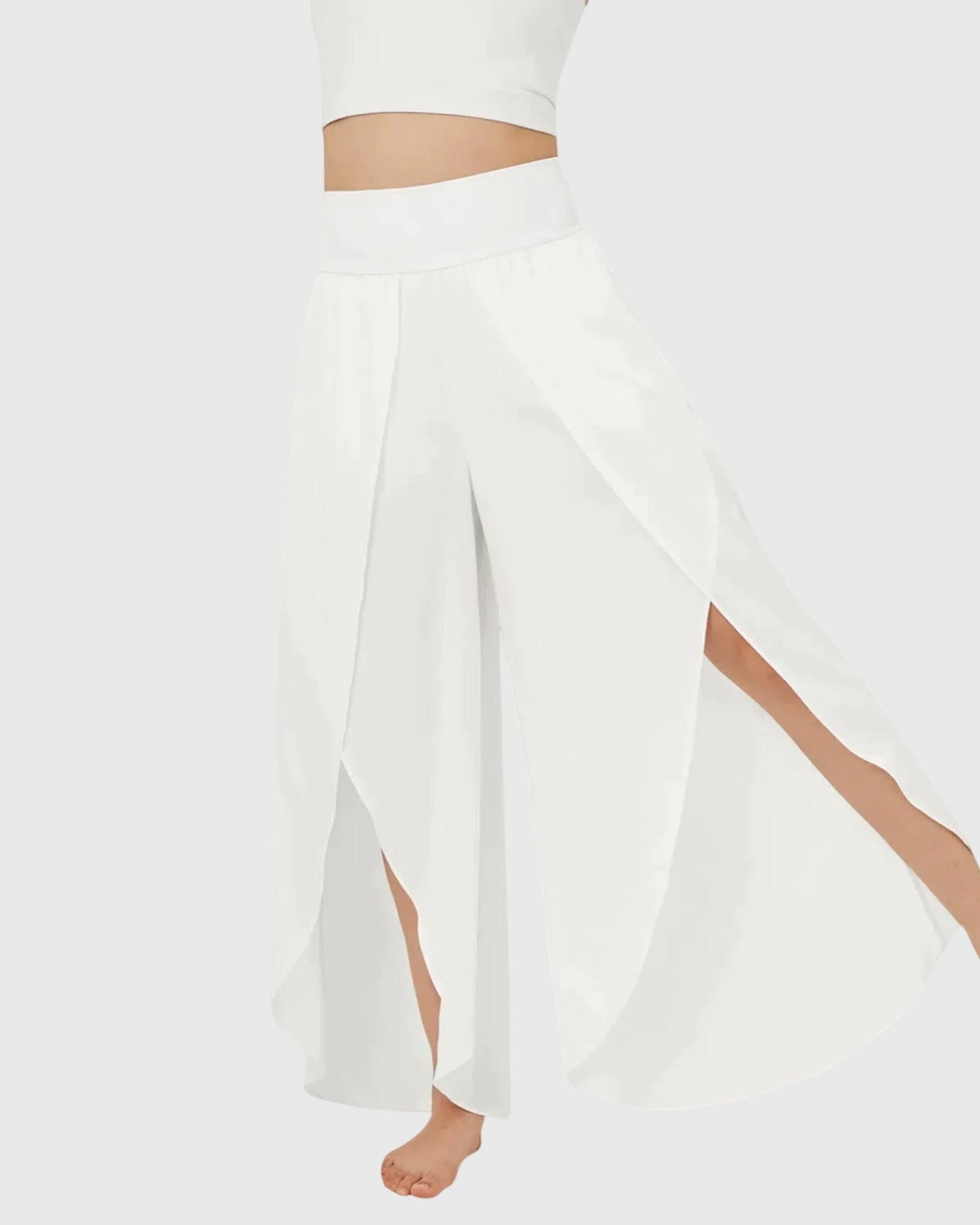 Rhian | Teal Split Wide-Leg Trousers