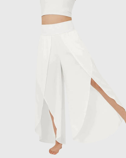 Rhian | Teal Split Wide-Leg Trousers