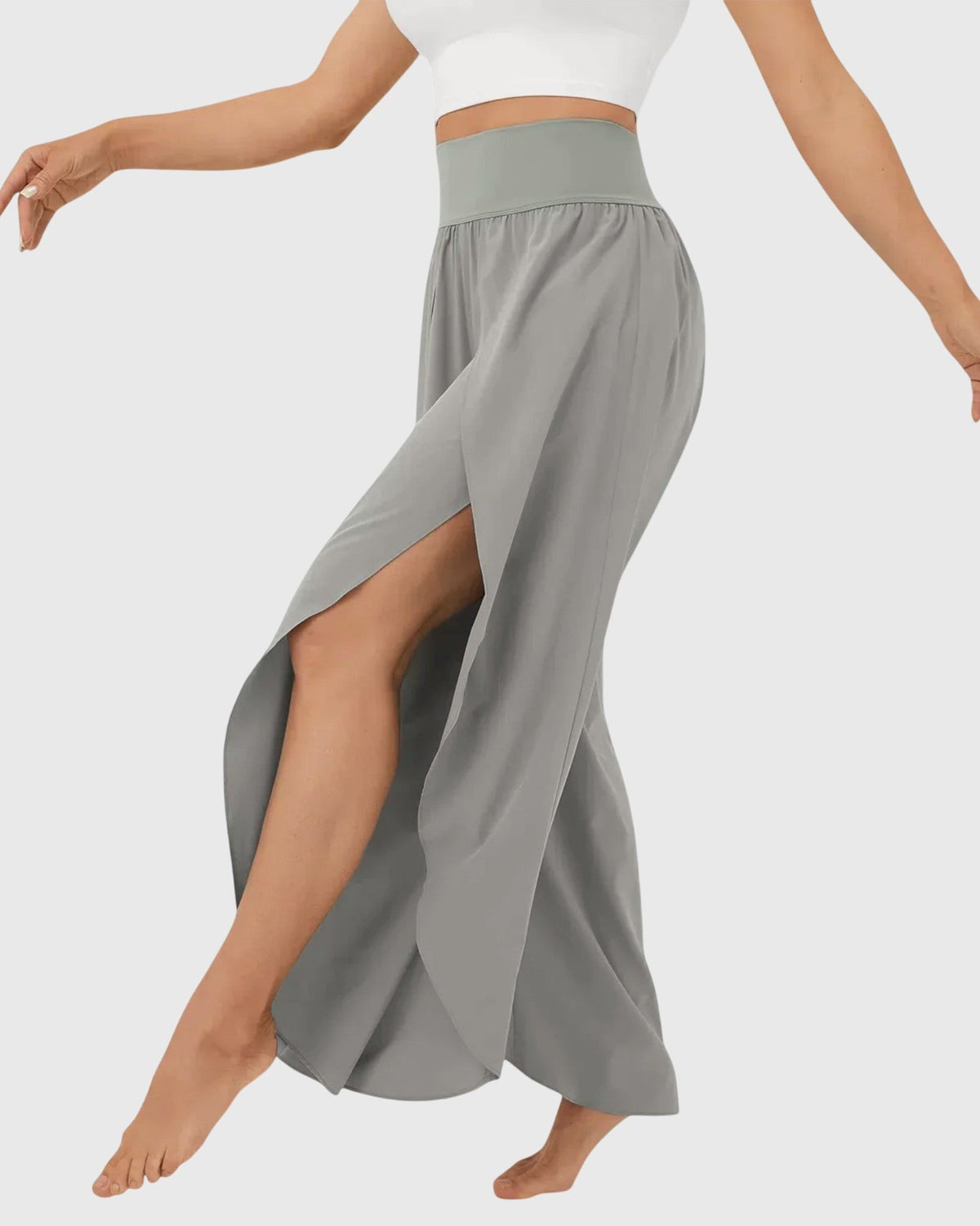 Rhian | Teal Split Wide-Leg Trousers